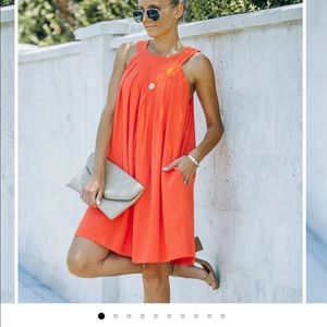 Vici daryn cotton linen pocketed dress